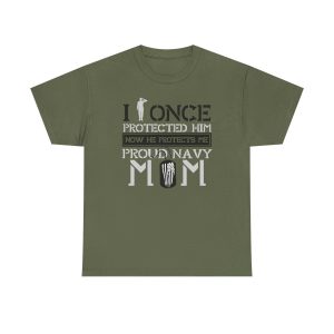 I once protected Him Navy Mom Unisex Heavy Cotton Tee