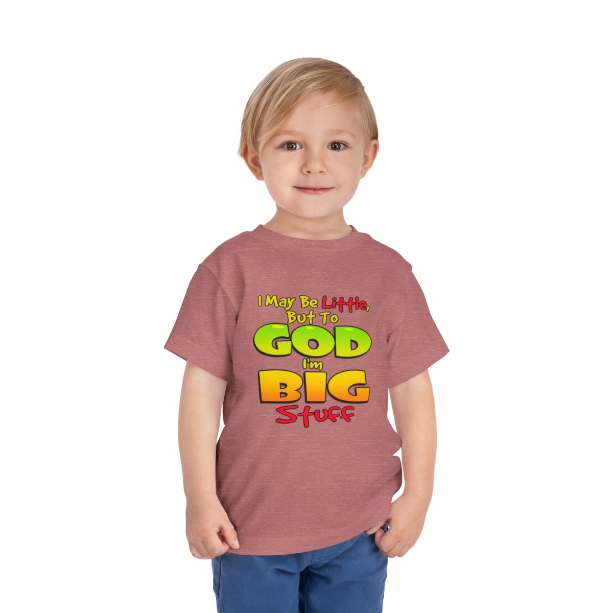 I May Be Little But To God I'm Big Stuff Toddler Tee | Christian Kids Shirt - Image 11