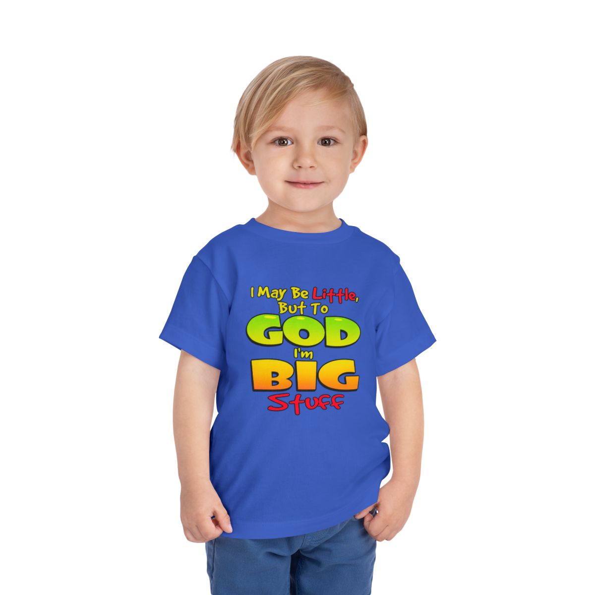 I May Be Little But To God I'm Big Stuff Toddler Tee | Christian Kids Shirt - Image 47