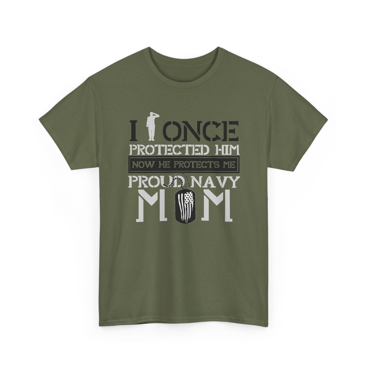 I once protected Him Navy Mom Unisex Heavy Cotton Tee - Image 4