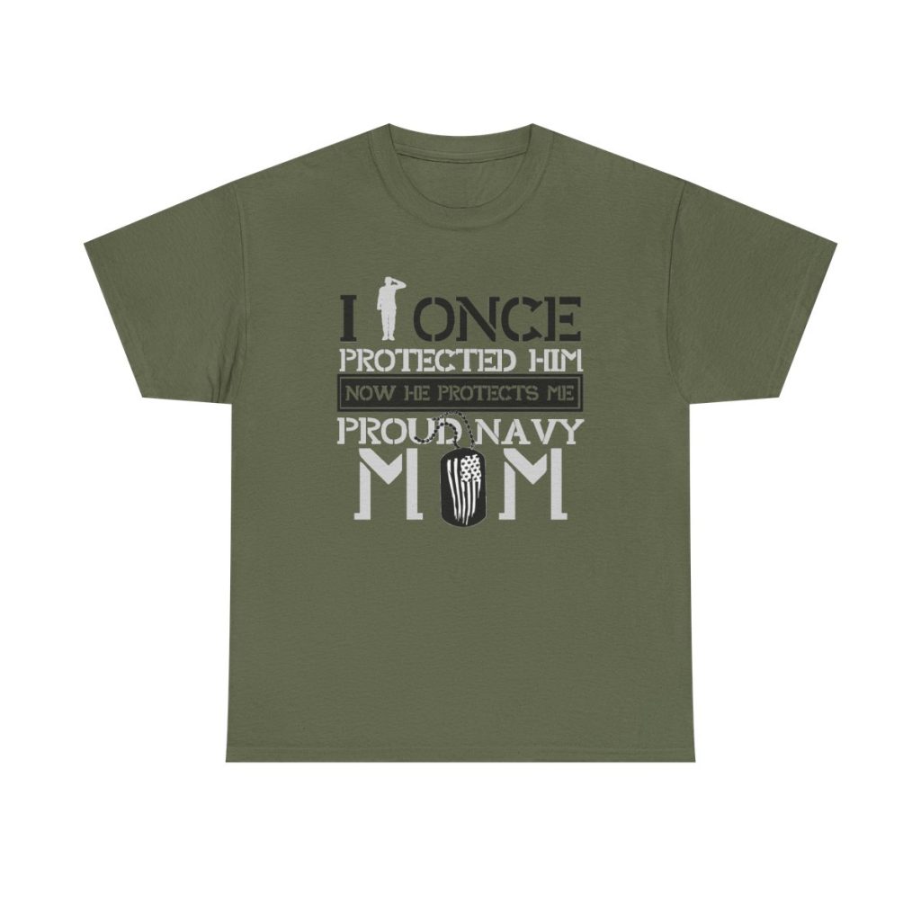 I once protected Him Navy Mom Unisex Heavy Cotton Tee
