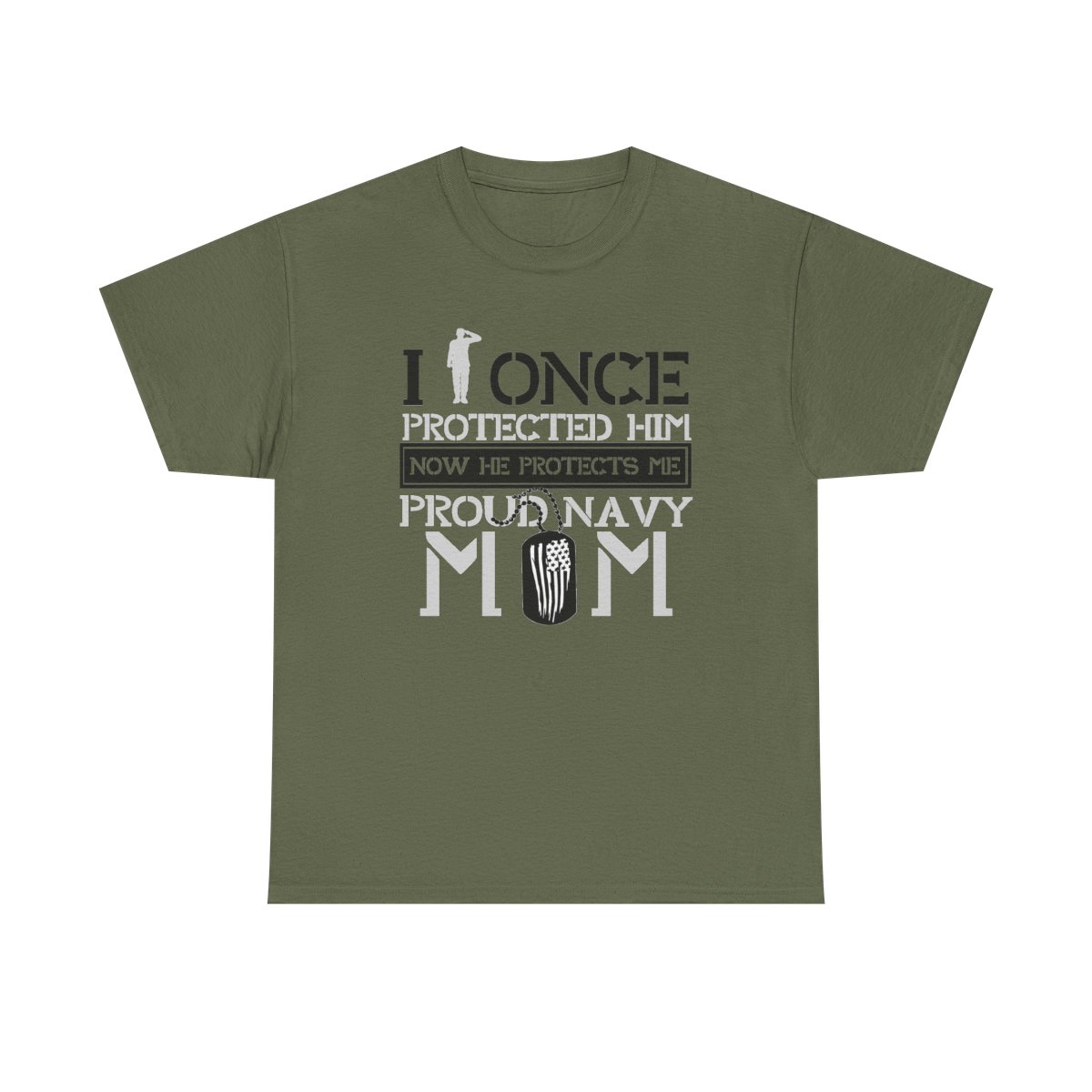 I once protected Him Navy Mom Unisex Heavy Cotton Tee