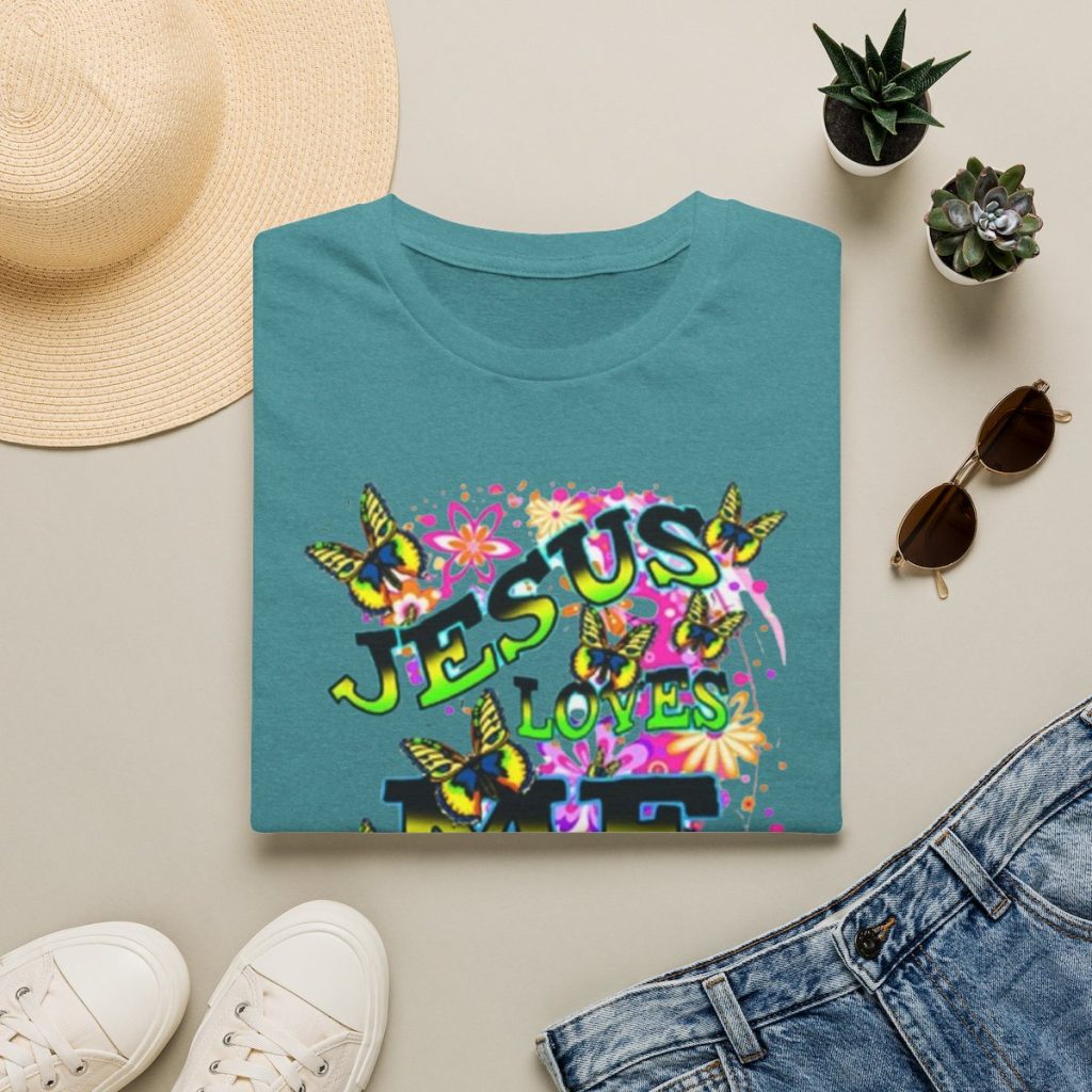 Jesus Loves Me T-Shirt | Floral Butterfly Christian Tee